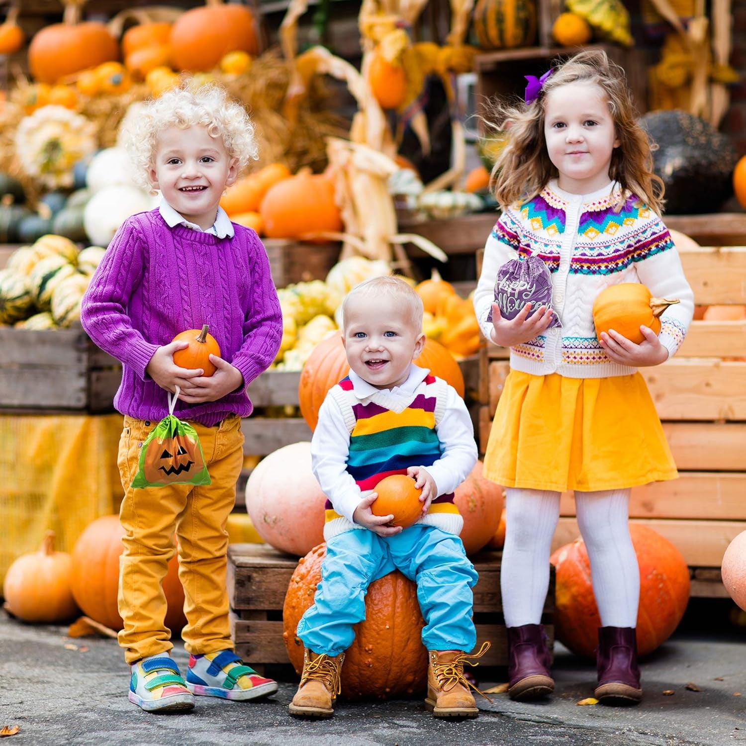 72 Pack Halloween Bags - Goodie, Candy, Treat, Goody, Party Favors & Trick or Treat Bags for Parties