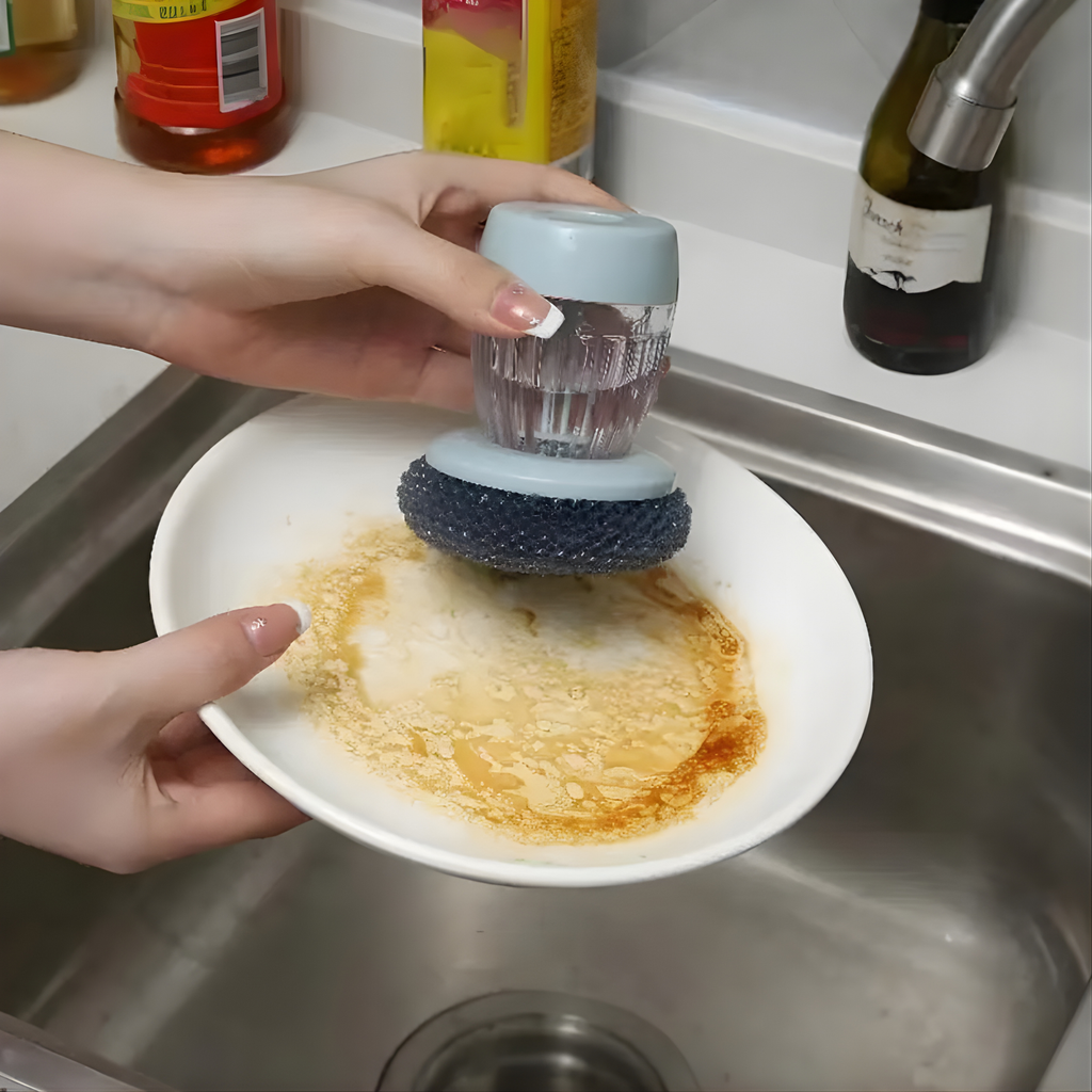Cepillo Dispensador de Jabón | Cepillo de Cocina para Platos, Ollas y Sartenes