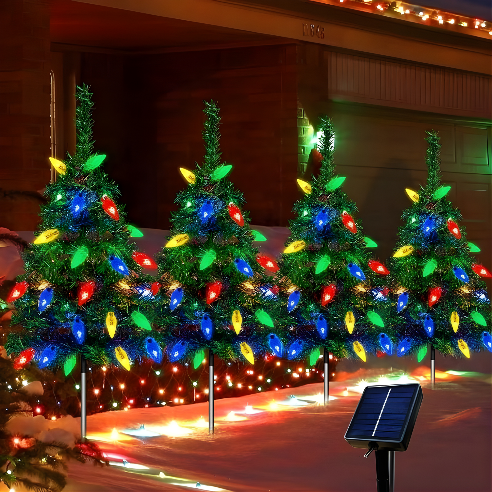 Luces Solares Decorativas | 80 Bombillas LED Coloridas para Jardín, Patio y Eventos