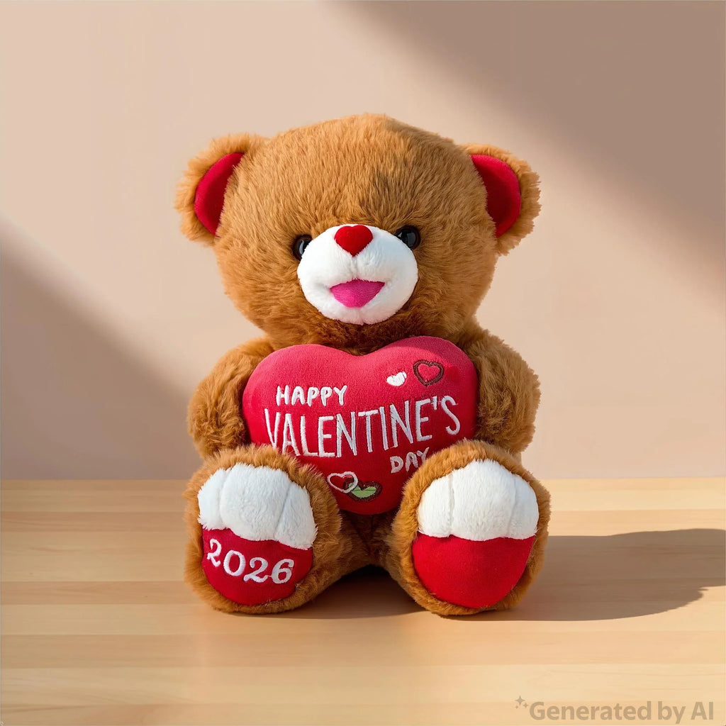 Oso de Peluche San Valentín 25 cm | Regalo Romántico con Corazón