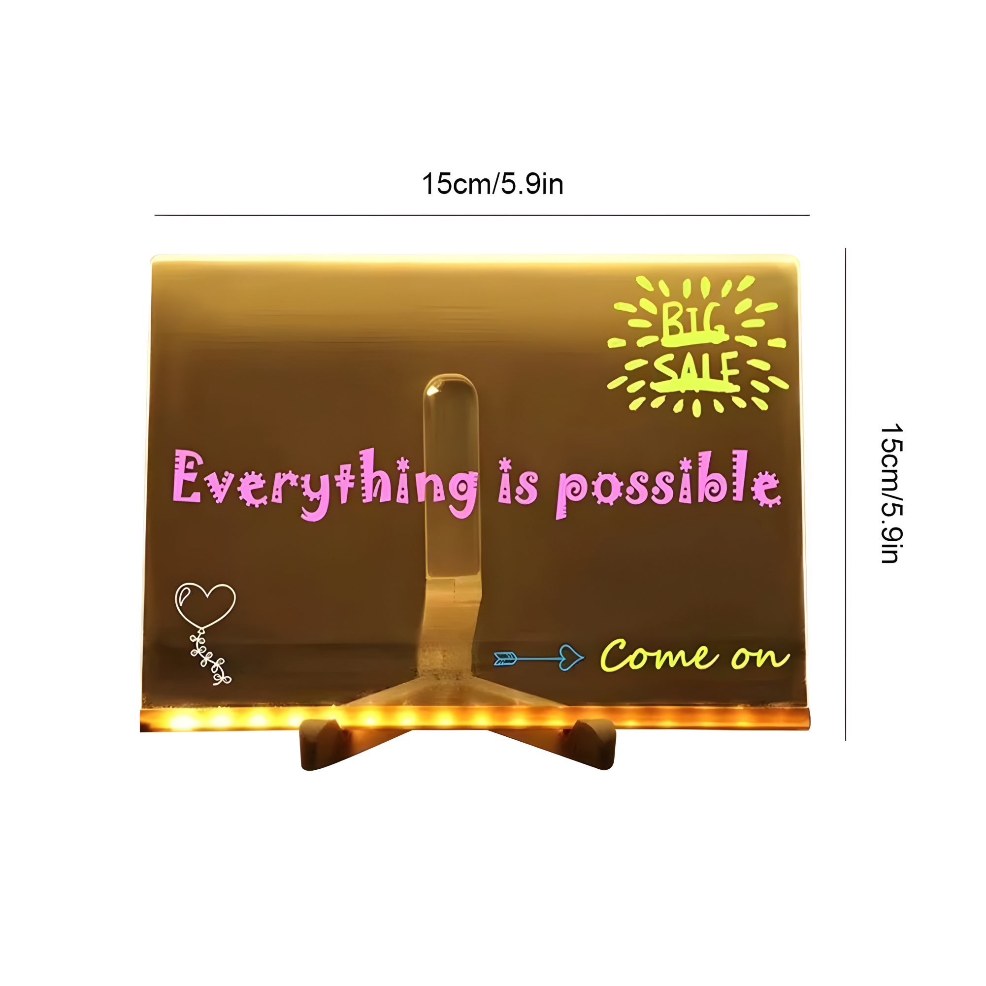 Pizarra LED de Dibujo | Lámpara Acrílica Reescribible con Colores Brillantes