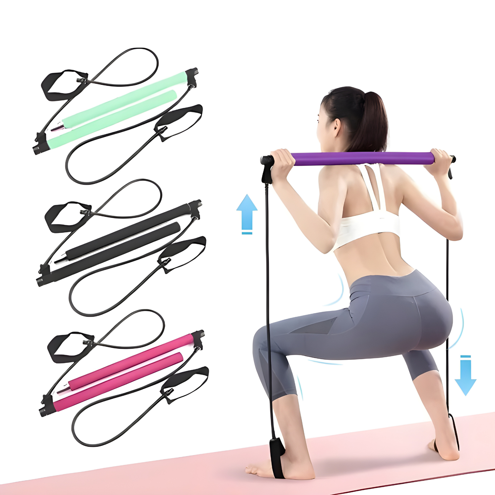 Barra Pilates Flexible – Gimnasio Portátil para Todo el Cuerpo