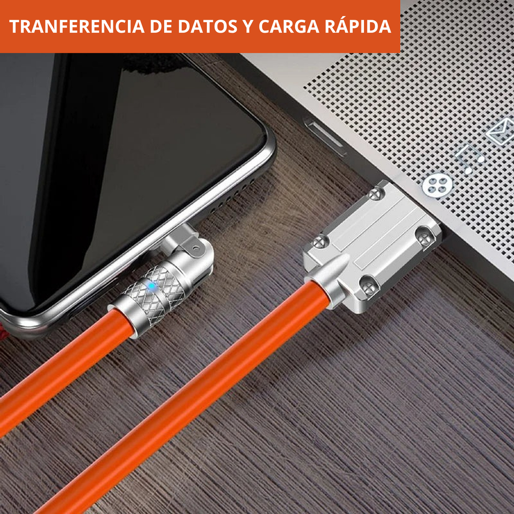 Cable de carga USB a Type-C con rotación 180°