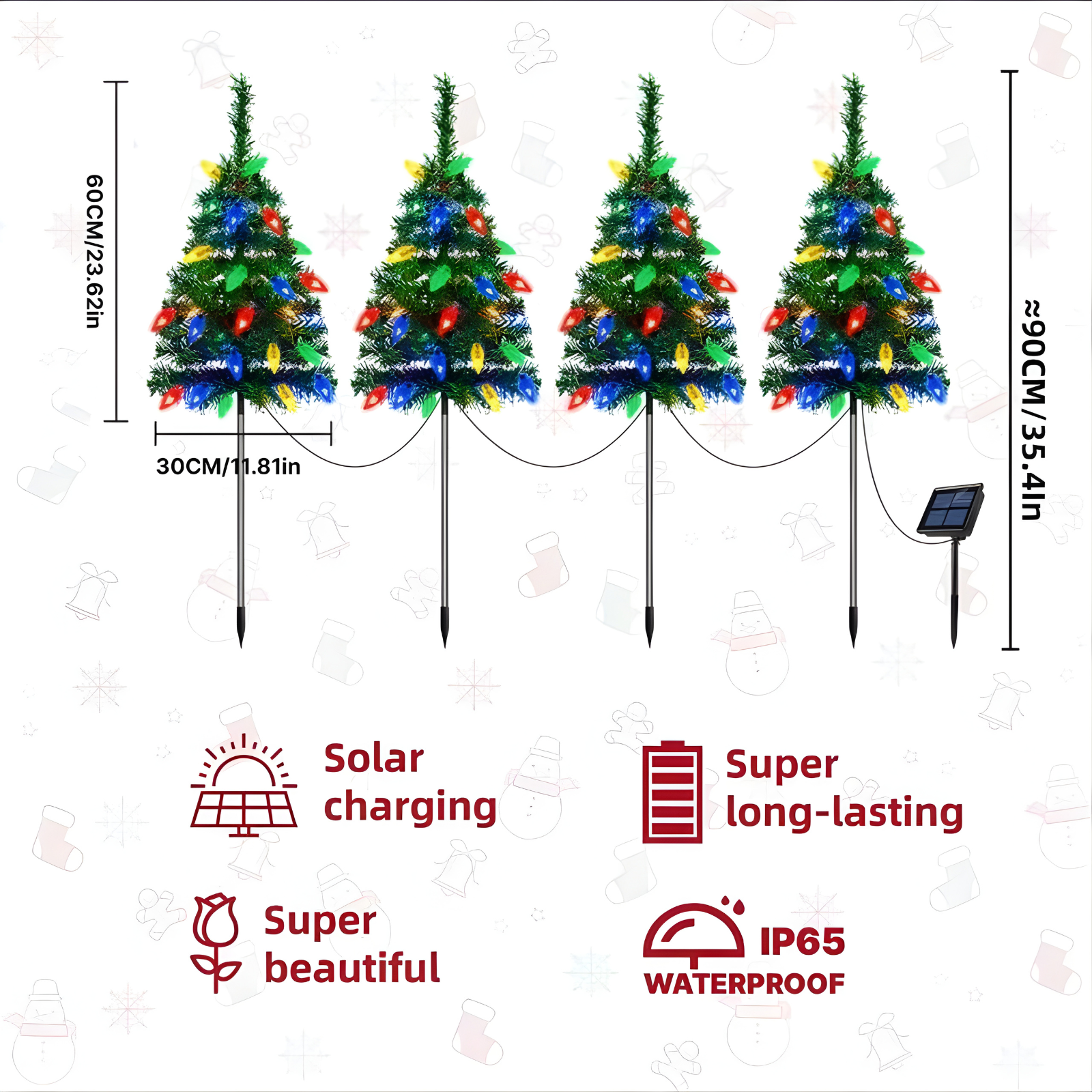 Luces Solares Decorativas | 80 Bombillas LED Coloridas para Jardín, Patio y Eventos