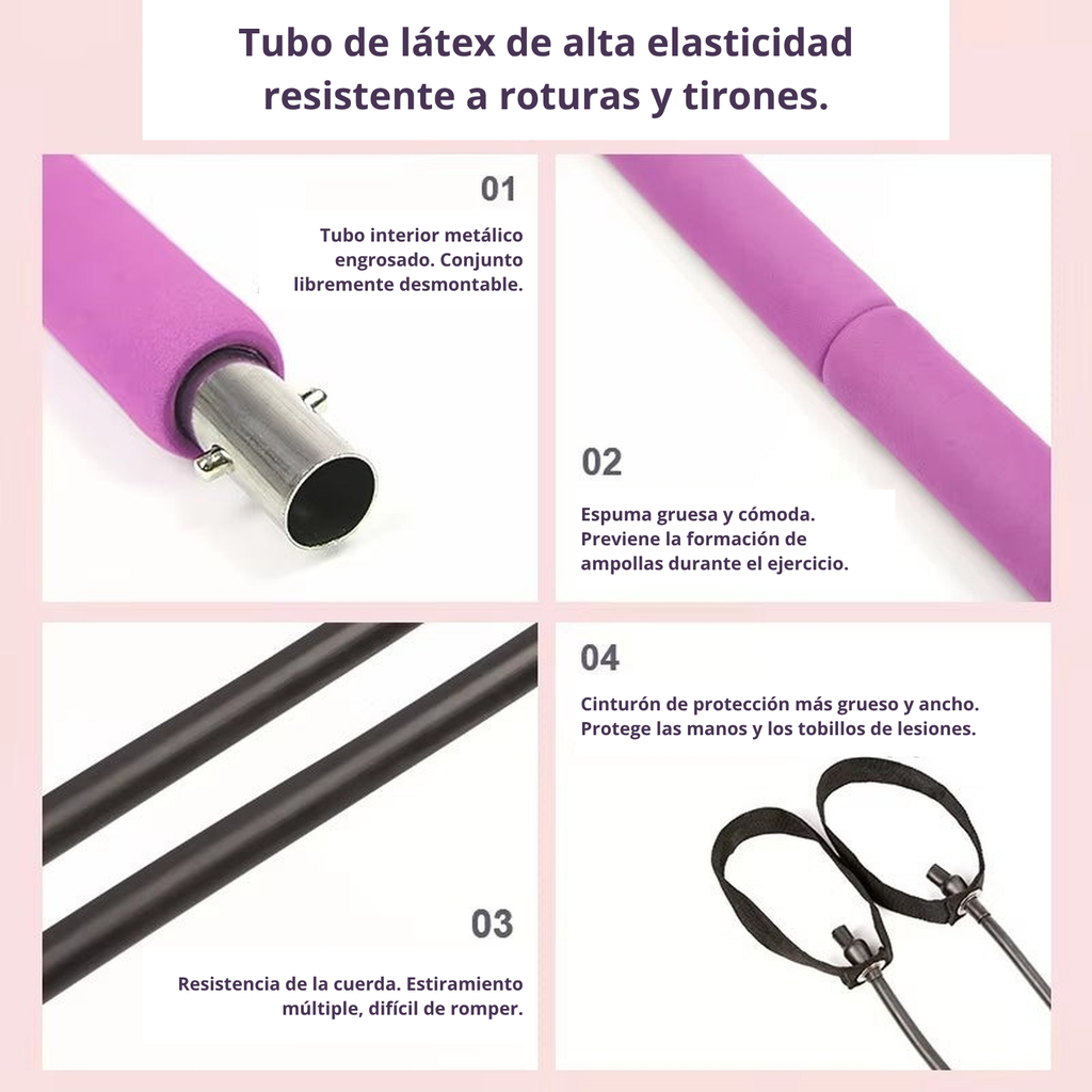 Barra Pilates Flexible – Gimnasio Portátil para Todo el Cuerpo