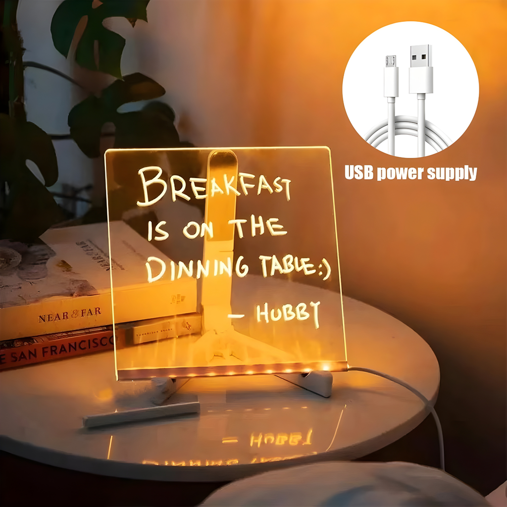 Pizarra LED de Dibujo | Lámpara Acrílica Reescribible con Colores Brillantes