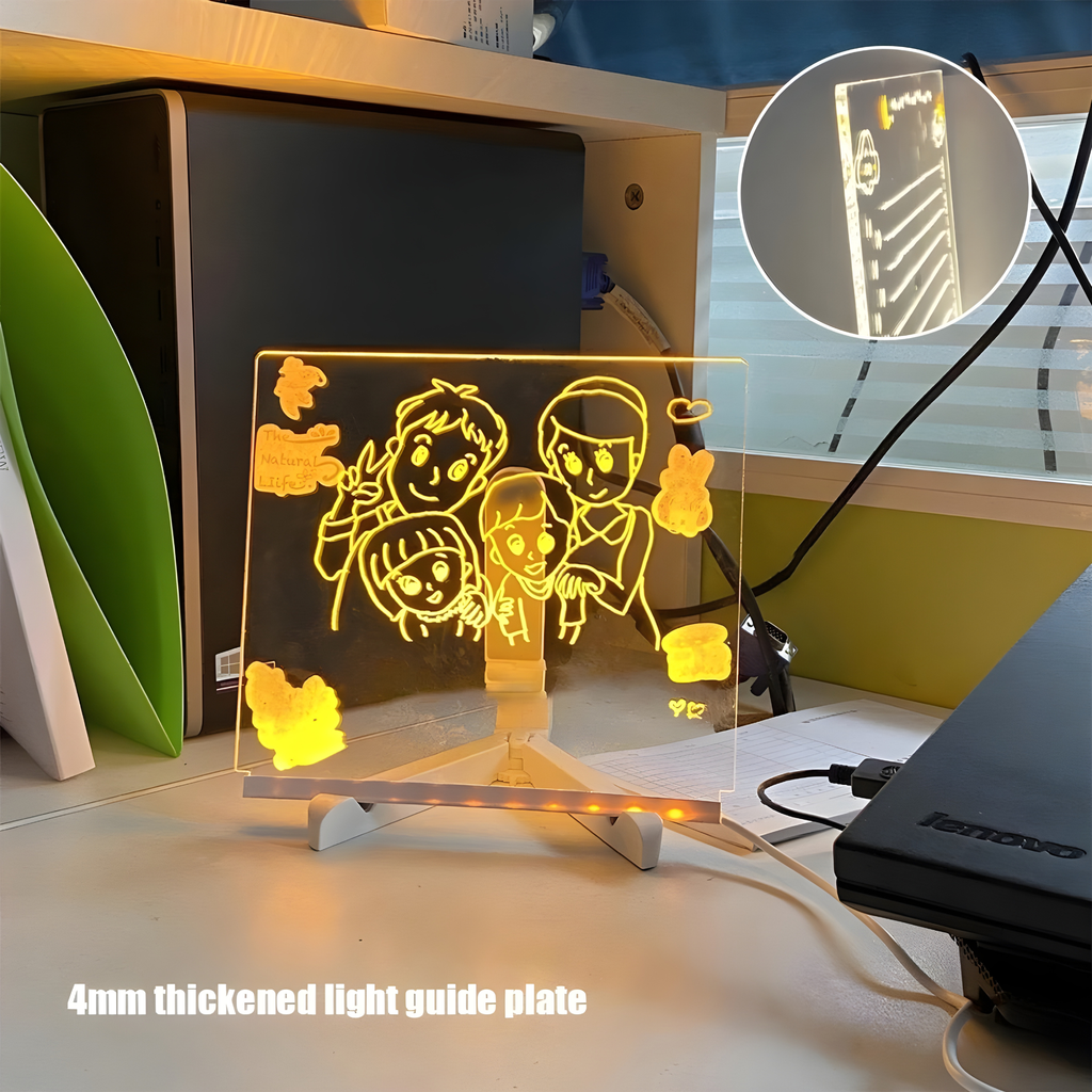 Pizarra LED de Dibujo | Lámpara Acrílica Reescribible con Colores Brillantes