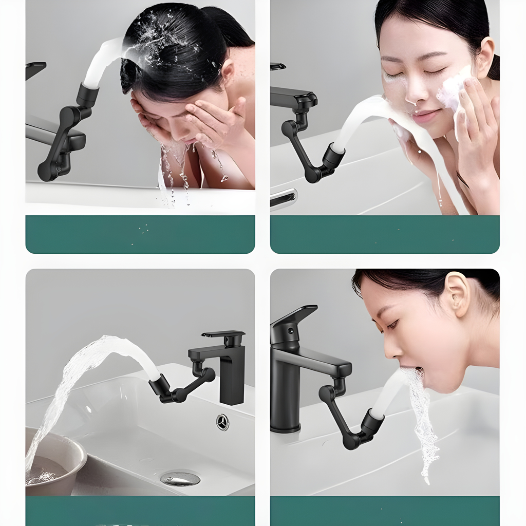 Boquilla de Grifo 1080° en Metal | Extensor Antisalpicaduras para Fregadero