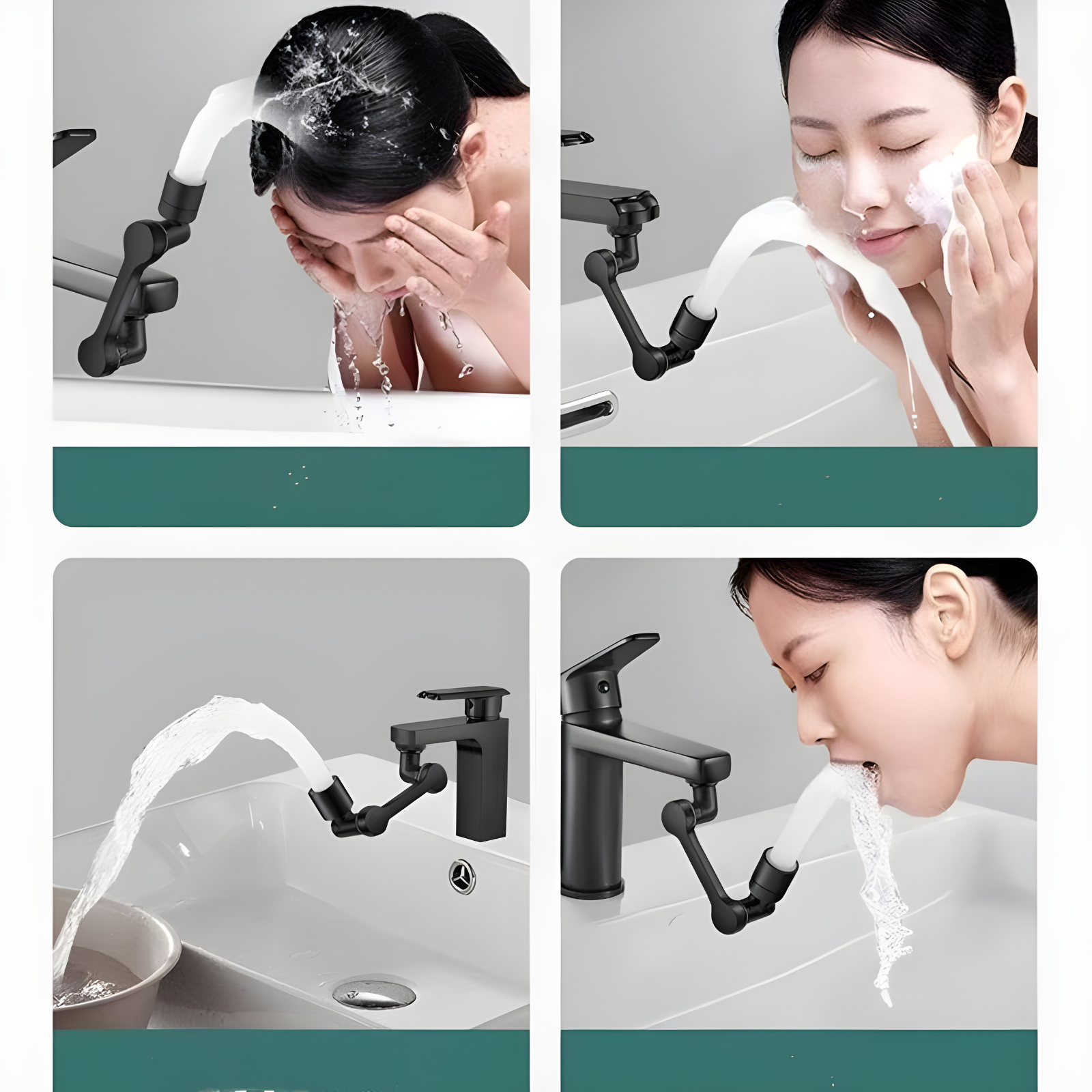 Boquilla de Grifo 1080° en Metal | Extensor Antisalpicaduras para Fregadero