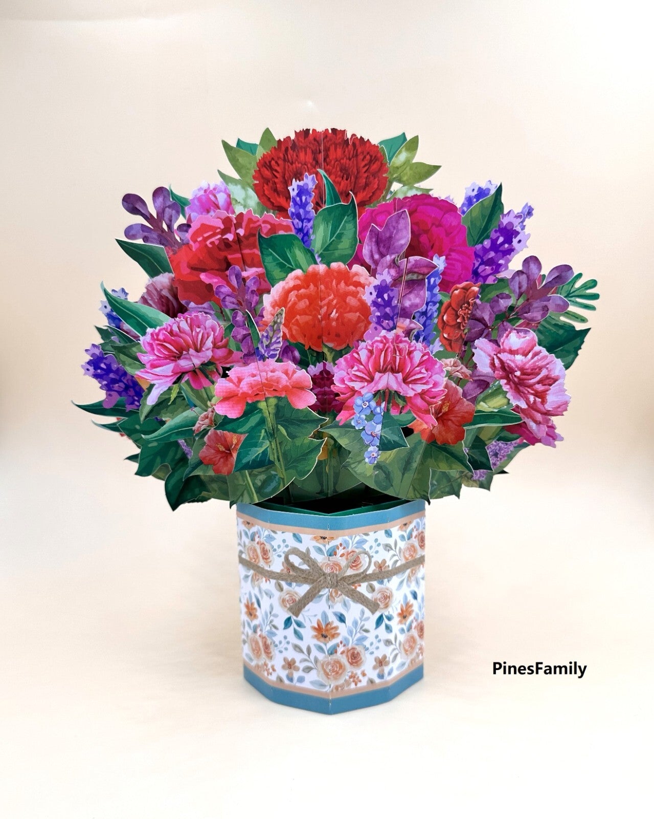 Tarjeta Pop-Up de Clavel | Tarjeta 3D para San Valentín