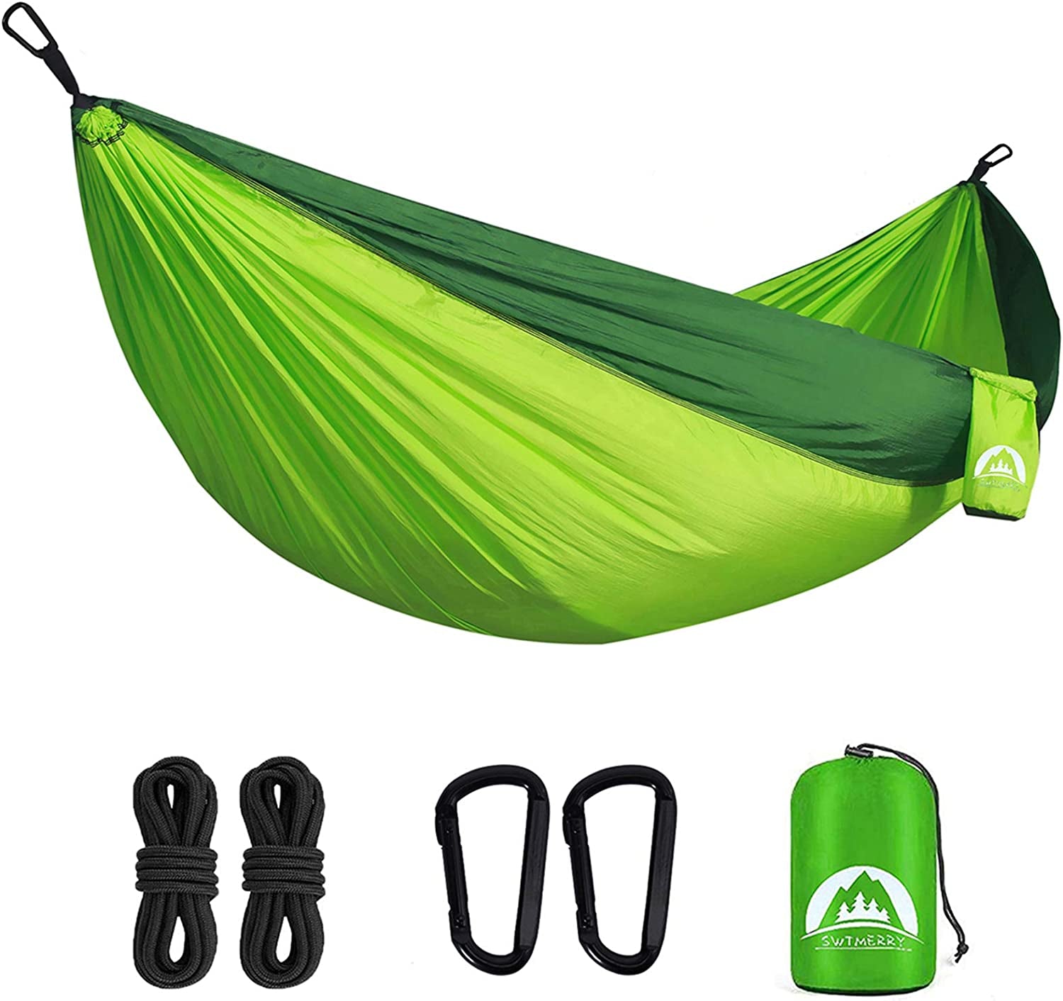 Hamaca Doble para Camping | Ultraligera de Nylon Paracaídas con Correas | Portátil para Exterior